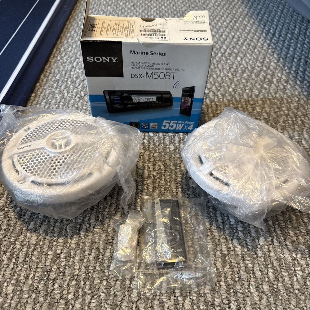 Sony Marine Boat Radio DSX-M50BT Marine Series Open BOX + XS-MP1621 Speakers New
